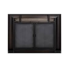 Pleasant Hearth Cm 3011 Clairmont Fireplace Screen With Bi Fold Track Free Smoked Glass Doors Black M