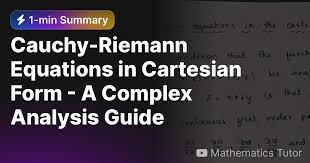 Cauchy Riemann Equations In Cartesian