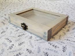 Wooden Shadow Box Box Hinges Display Case