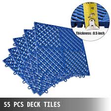 Vevor 12 In X 12 In X 0 5 In Interlocking Deck Drainage Tiles In Blue Garage Floor Tiles Outdoor Floor Tiles 55 Pack