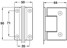 Shower Door Hinge Wall To Glass Hinge