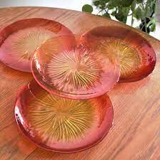 Orange And Yellow Glass Plates 4