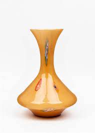 Opaque Orange Glass Bottle Vase