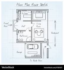 Floor Plan House Sketch Royalty Free