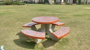 Garden Bench Circular Table
