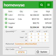 Installation Cost Calculators Homewyse