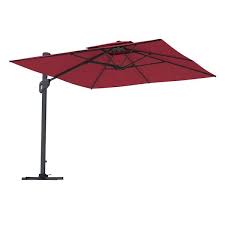 Mondawe 10 Ft Square Offset Cantilever Outdoor Patio Umbrella Red