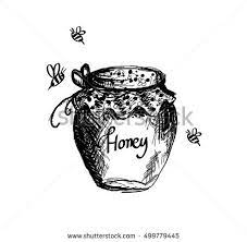 Honey Jar Hand Drawn Vector Stock