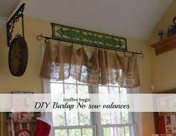 Diy No Sew Burlap Kitchen Valances