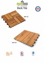 Wood Interlocking Deck Tiles For