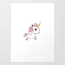 Simple Magic Unicorn Icon Art Print By