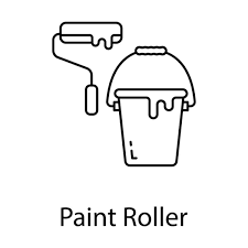 Icon Paint Bucket Line Design Stock