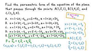 Parametric Form Of The Equation Of