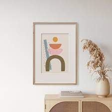 Abstract Stacked Shapes Print Art