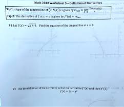 Solved Math 2040 Worksheet 5
