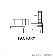 Factory Building Cute Map Icon Symbol