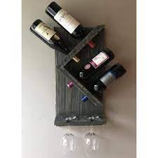 Wall Mounted Wine Bottle And Glass