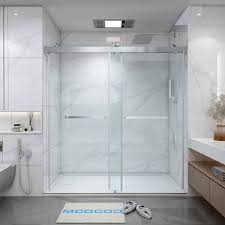 Close Shower Door In Brushed Nickel