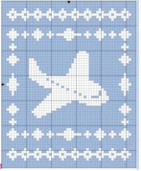 Filet Airplane Blanket Crochet Pattern