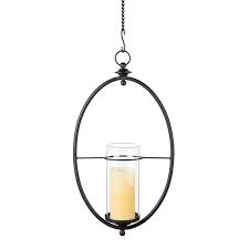 Glass Hanging Hurricane Candle Sconce