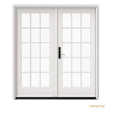 72 In X 80 In W 5500 White Clad Wood Right Hand 15 Lite French Patio Door W Unfinished Interior