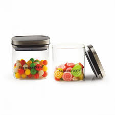 Trison Square Glass Jar With Steel Lid