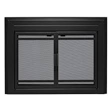 Black Cabinet Style Fireplace Doors
