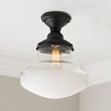 Retro Frosted Glass Semi Flush Ceiling