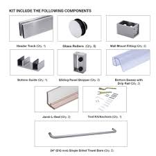 Sliding Shower Door Kit Satin Brass