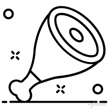 Icon Design Of Ham Vector Of Leg Piece