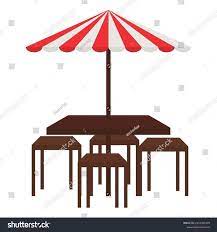 Restaurant Table Umbrella Icon Stock