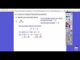 Add And Subtract Rational Expressions