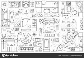 Floor Plan Icons Set Design Interior