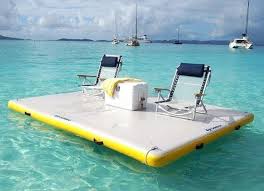 secure a floating dock in deep water
