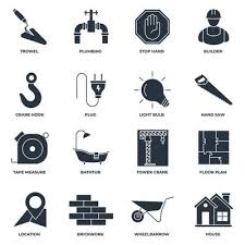 Construction Banner Web Icon Set Light