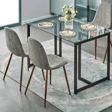 Elegant Dining Table Slip Glass Black