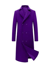Purple Trench Coat Mens Mens Double