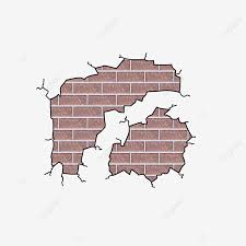 Flat Broken Brick Wall