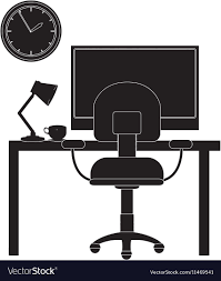 Desk Office Icon Royalty Free Vector