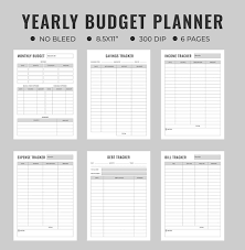 Yearly Budget Graph Planner Or Notebook Log