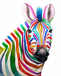 Colourful Zeebra Animal Art Paint By