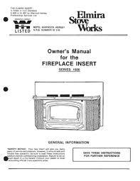 Elmira Stove Works 1500 User Manual