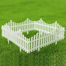 Jumbl Decorative 8 Piece White Picket Garden Fence Border