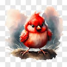 Red Cardinal Bird Perched On