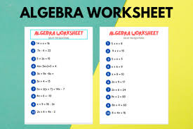 Algebra Worksheet For Kids Graphic By