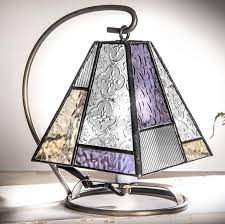 Small Lamp Purple Stained Glass Lamp