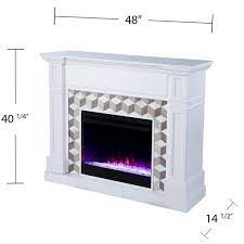 Banton 48 In Color Changing Electric Fireplace In White