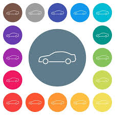 Car Services Outline Simple Icons Color