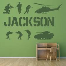 Personalised Name Army Scene Wall