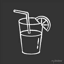 Long Drink Cocktail Chalk White Icon